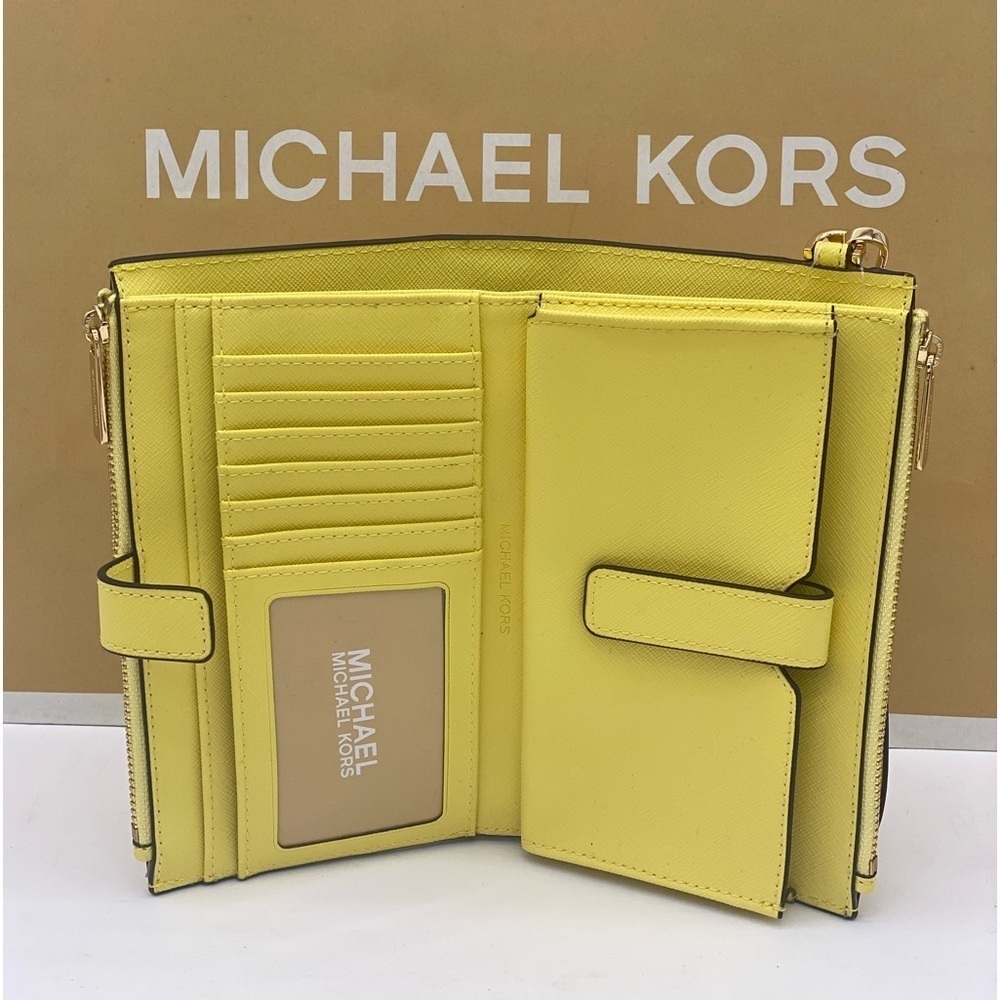 Michael Kors DoubleZip Wallet Wristlet Phone Case Sunshine - Picture 3 of 11